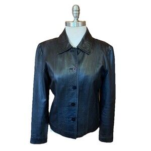 Vintage Harold's Leather Jacket Women's Small Black Buttery Soft 5 Button Luxury
